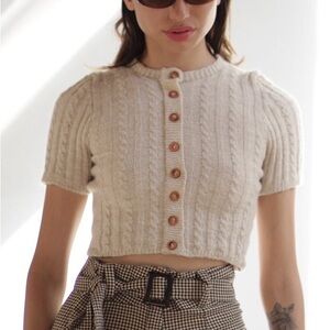Tach Dalia Mohair Elastano Knit Top Cropped Sweater